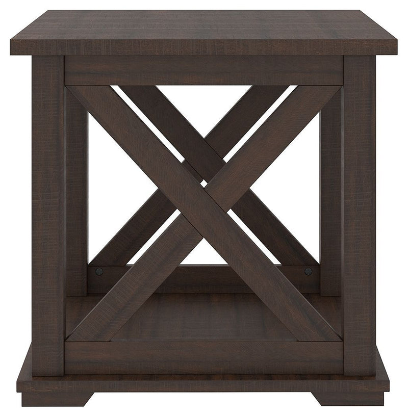 Camiburg - Warm Brown - Square End Table-Washburn's Home Furnishings