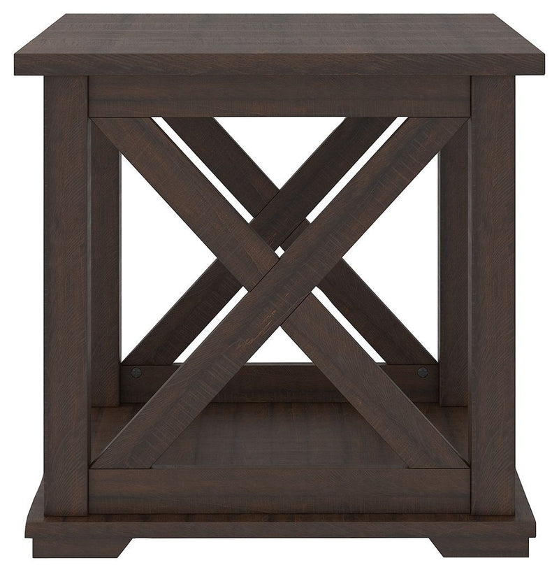 Camiburg - Warm Brown - Square End Table-Washburn's Home Furnishings