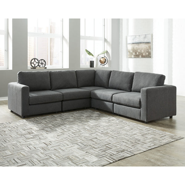 Candela - Charcoal - Left Arm Facing Chair 5 Pc Sectional-Washburn's Home Furnishings