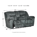 Capehorn - Granite - Dbl Rec Loveseat W/console-Washburn's Home Furnishings