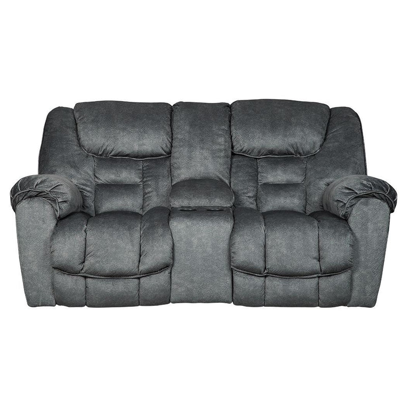 Capehorn - Granite - Dbl Rec Loveseat W/console-Washburn's Home Furnishings