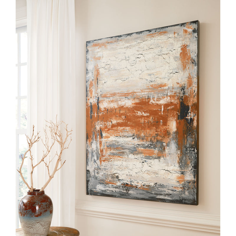 Carmely - Gray/white/orange - Wall Art-Washburn's Home Furnishings