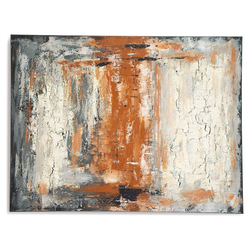 Carmely - Gray/white/orange - Wall Art-Washburn's Home Furnishings