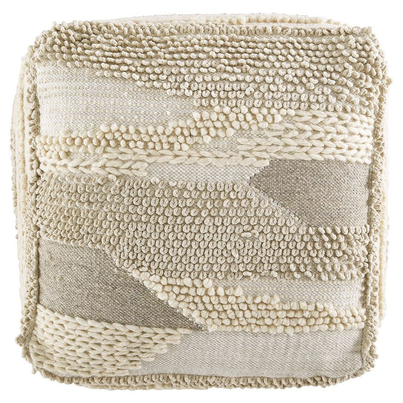 Cartlow - Cream/beige/gray - Pouf-Washburn's Home Furnishings