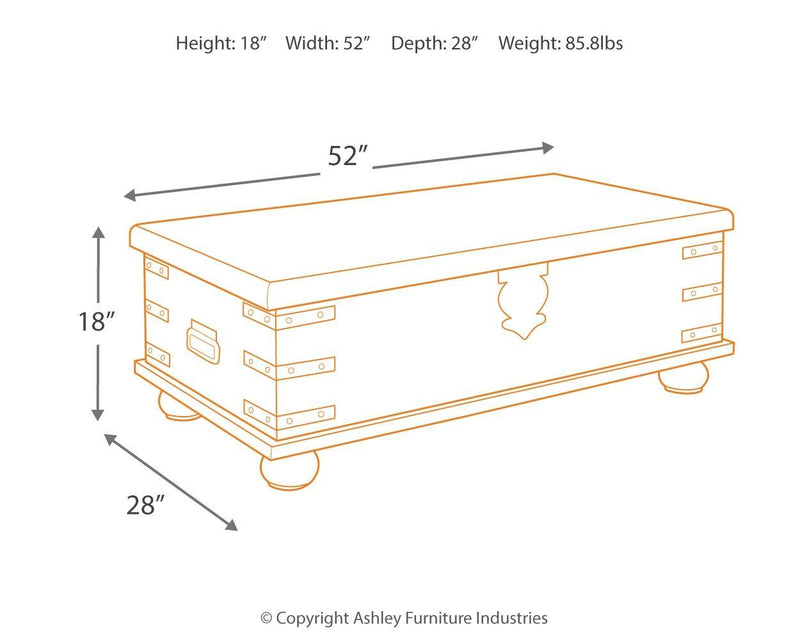 Carynhurst - White Wash Gray - Lift Top Cocktail Table-Washburn's Home Furnishings