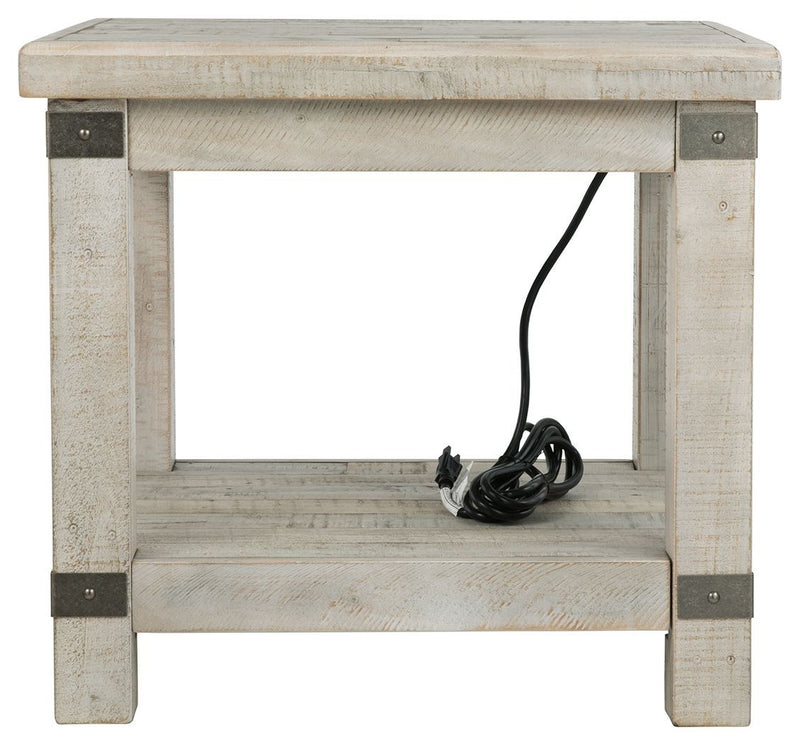 Carynhurst - White Wash Gray - Rectangular End Table-Washburn's Home Furnishings