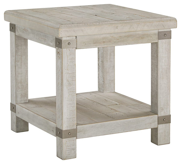 Carynhurst - White Wash Gray - Rectangular End Table-Washburn's Home Furnishings