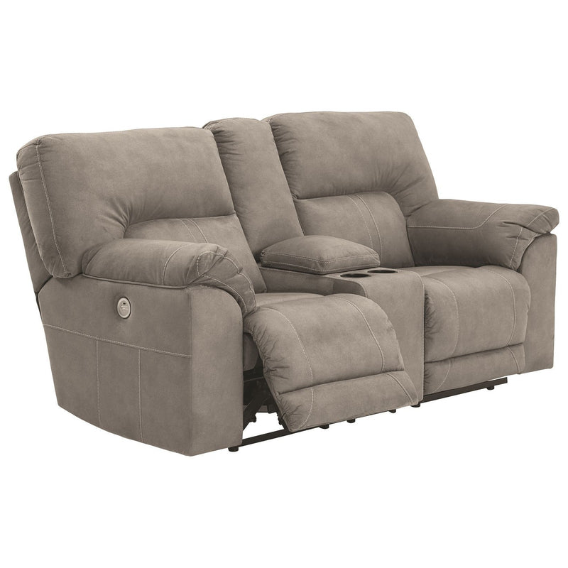 Cavalcade - Slate - Dbl Rec Pwr Loveseat W/console-Washburn's Home Furnishings