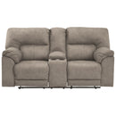 Cavalcade - Slate - Dbl Rec Pwr Loveseat W/console-Washburn's Home Furnishings