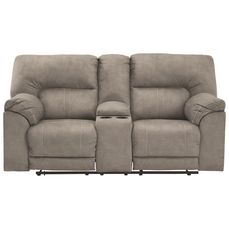 Cavalcade - Slate - Dbl Rec Pwr Loveseat W/console-Washburn's Home Furnishings