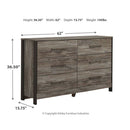 Cazenfeld - Black/gray - Six Drawer Dresser-Washburn's Home Furnishings