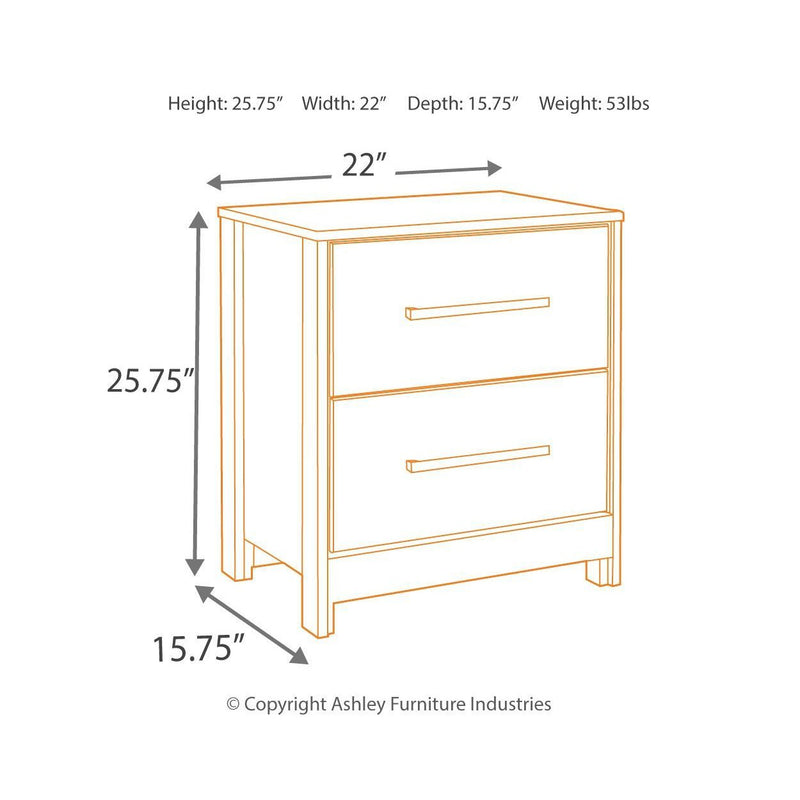 Cazenfeld - Black/gray - Two Drawer Night Stand-Washburn's Home Furnishings