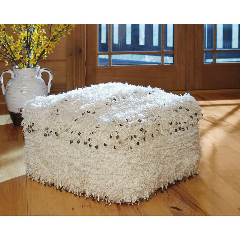 Celeste - Cream - Pouf-Washburn's Home Furnishings