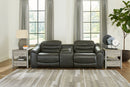 Center Line - Dark Gray - Left Arm Facing Power Recliner 3 Pc Sectional-Washburn's Home Furnishings