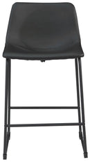 Centiar - Black - Upholstered Barstool (2/cn)-Washburn's Home Furnishings