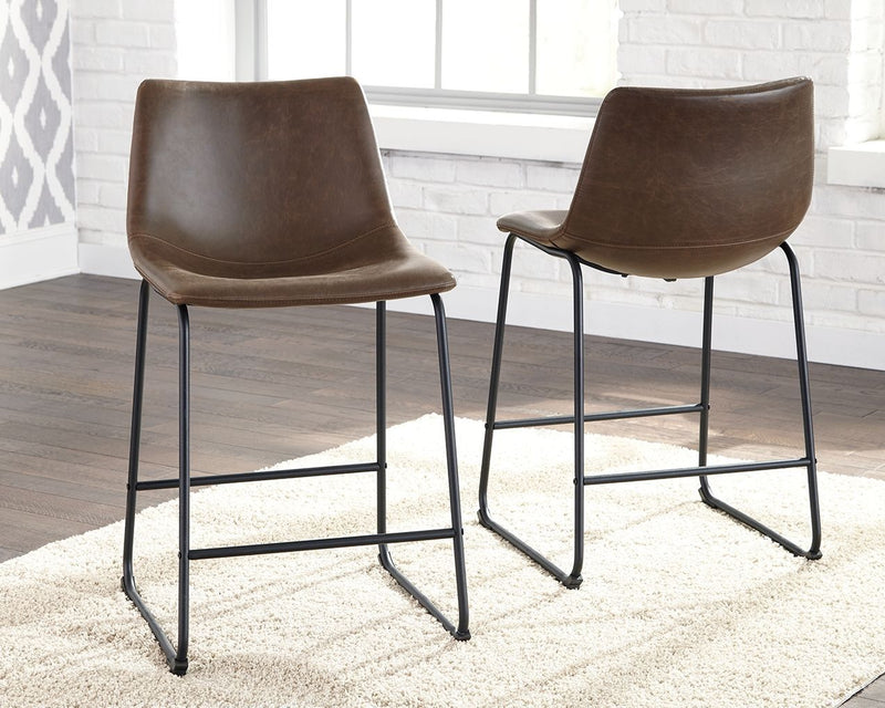 Centiar - Brown - Counter Height Bar Stool (set Of 2)-Washburn's Home Furnishings