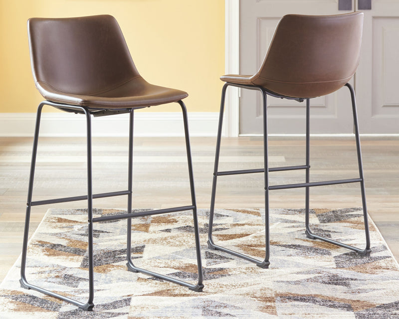 Centiar - Brown - Pub Height Bar Stool (set Of 2)-Washburn's Home Furnishings