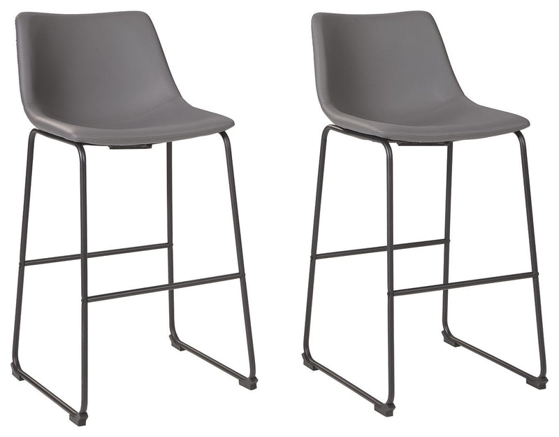 Centiar - Gray - Pub Height Bar Stool (set Of 2)-Washburn's Home Furnishings