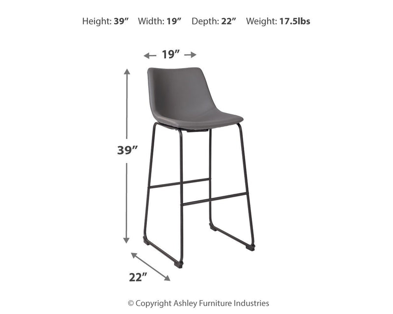 Centiar - Gray - Tall Uph Barstool (2/cn)-Washburn's Home Furnishings