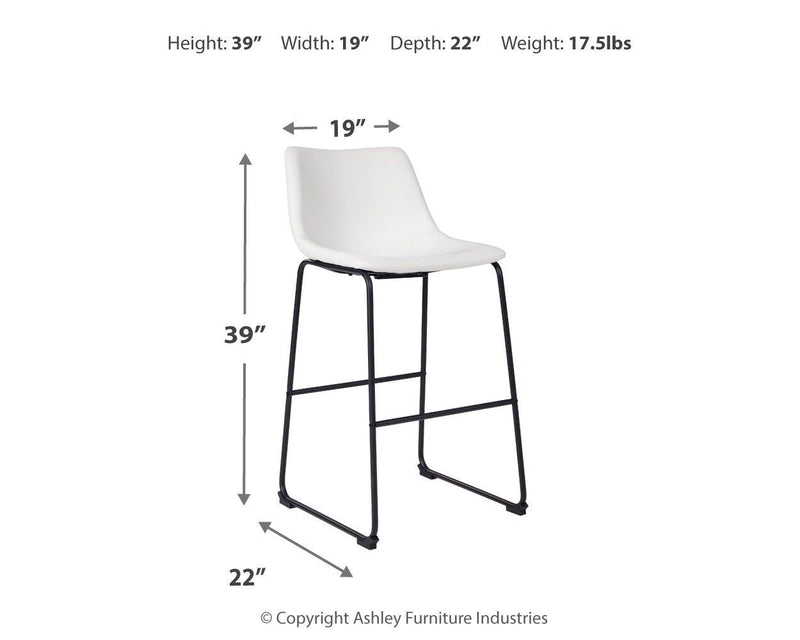 Centiar - White - Tall Uph Barstool (2/cn)-Washburn's Home Furnishings