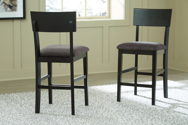 Chanzen - Gray/black - Counter Height Bar Stool (set Of 2)-Washburn's Home Furnishings