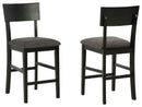 Chanzen - Gray/black - Counter Height Bar Stool (set Of 2)-Washburn's Home Furnishings