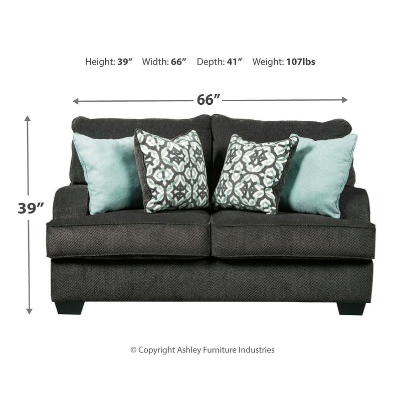 Charenton - Charcoal - Loveseat-Washburn's Home Furnishings