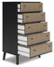 Charlang - Black/gray - Five Drawer Chest-Washburn's Home Furnishings