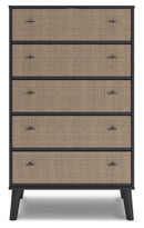 Charlang - Black/gray - Five Drawer Chest-Washburn's Home Furnishings