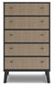 Charlang - Black/gray - Five Drawer Chest-Washburn's Home Furnishings