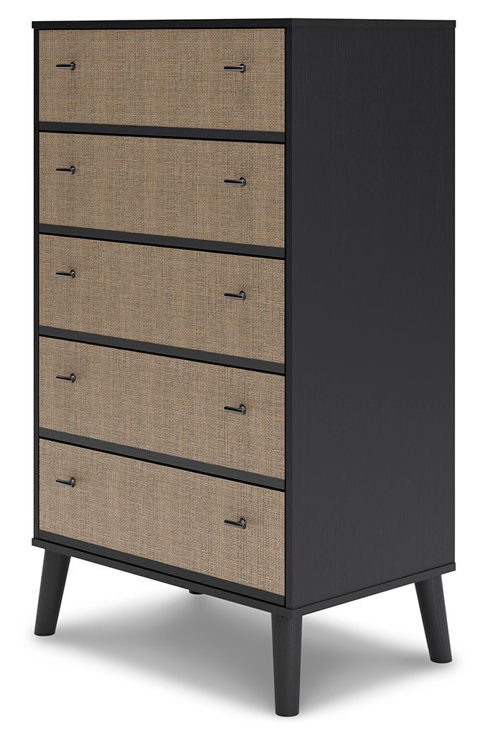 Charlang - Black/gray - Five Drawer Chest-Washburn's Home Furnishings