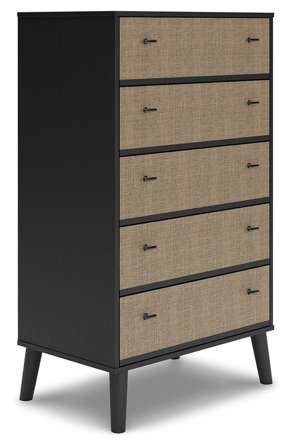 Charlang - Black/gray - Five Drawer Chest-Washburn's Home Furnishings