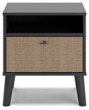 Charlang - Black/gray - One Drawer Night Stand-Washburn's Home Furnishings