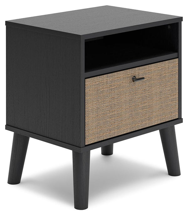 Charlang - Black/gray - One Drawer Night Stand-Washburn's Home Furnishings