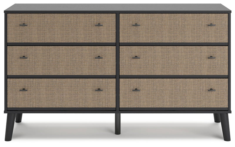 Charlang - Black/gray - Six Drawer Dresser-Washburn's Home Furnishings