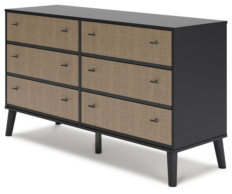 Charlang - Black/gray - Six Drawer Dresser-Washburn's Home Furnishings