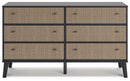 Charlang - Black/gray - Six Drawer Dresser-Washburn's Home Furnishings