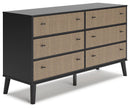 Charlang - Black/gray - Six Drawer Dresser-Washburn's Home Furnishings