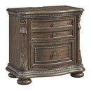 Charmond - Brown Dark - Two Drawer Night Stand-Washburn's Home Furnishings