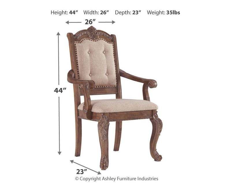 Charmond - Brown - Dining Arm Chair (set Of 2)-Washburn's Home Furnishings