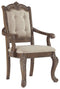 Charmond - Brown - Dining Arm Chair (set Of 2)-Washburn's Home Furnishings