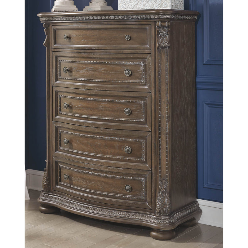 Charmond - Brown - Five Drawer Chest-Washburn's Home Furnishings