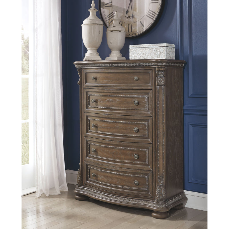 Charmond - Brown - Five Drawer Chest-Washburn's Home Furnishings