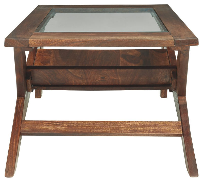 Charzine - Warm Brown - Rectangular Cocktail Table-Washburn's Home Furnishings