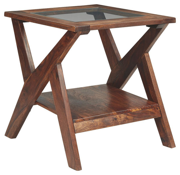 Charzine - Warm Brown - Rectangular End Table-Washburn's Home Furnishings