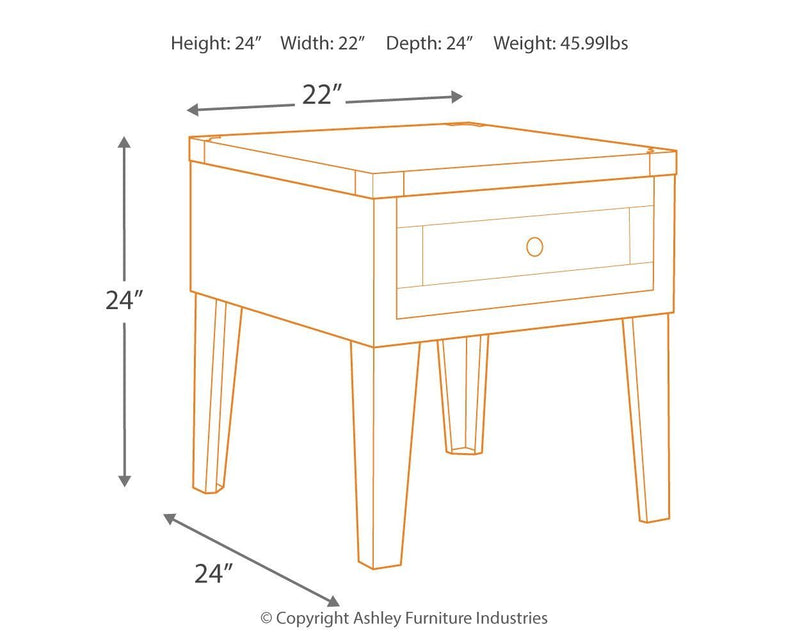 Chazney - Rustic Brown - Rectangular End Table-Washburn's Home Furnishings