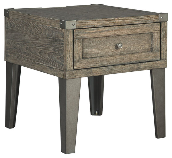 Chazney - Rustic Brown - Rectangular End Table-Washburn's Home Furnishings