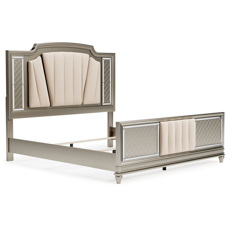 Chevanna - Pearl Silver - California King Upholstered Panel Bed-Washburn's Home Furnishings