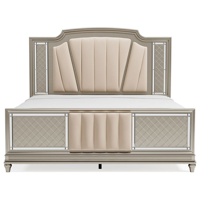 Chevanna - Pearl Silver - California King Upholstered Panel Bed-Washburn's Home Furnishings