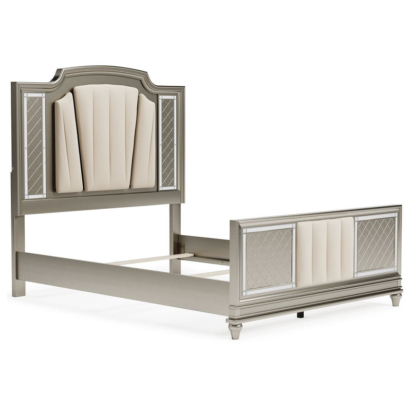 Chevanna - Pearl Silver - Queen Upholstered Panel Bed-Washburn's Home Furnishings